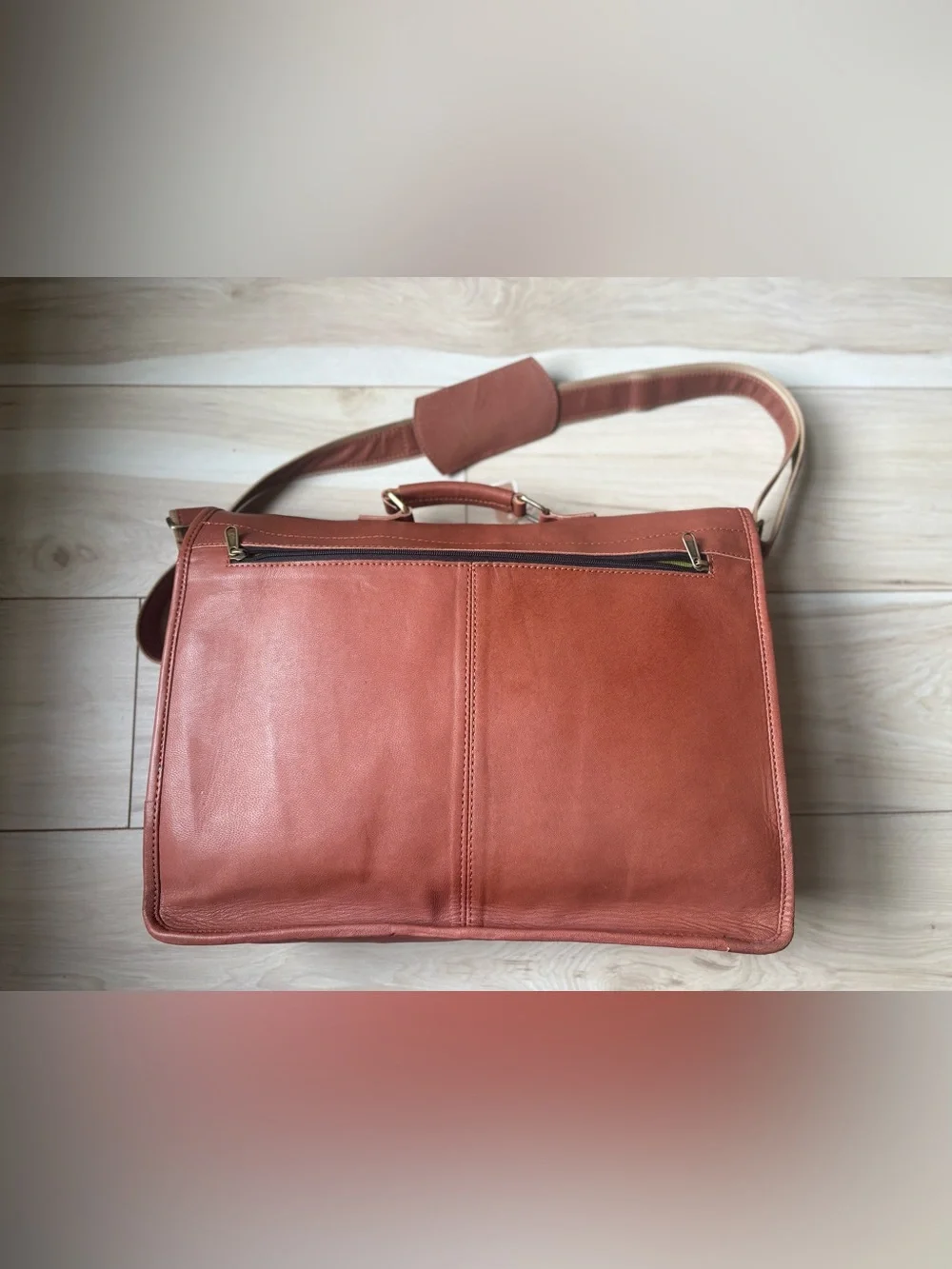 Vintage Cuero Leather Messenger Bag Brown Satchel Briefcase Crossbody Laptop